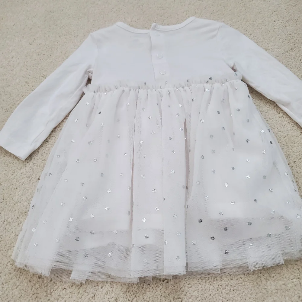 Carter's Baby Girl Long Sleeve Tulle Polka Dot Dress sz6m
